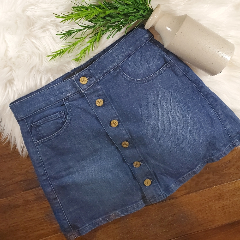 Express A-Line Button Front Mini Skirt | Sz 00 - image 3